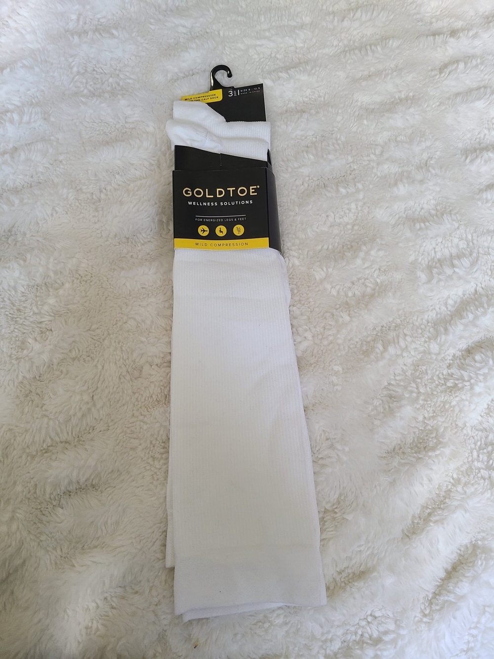Gold Toe White and Yellow Compression Socks